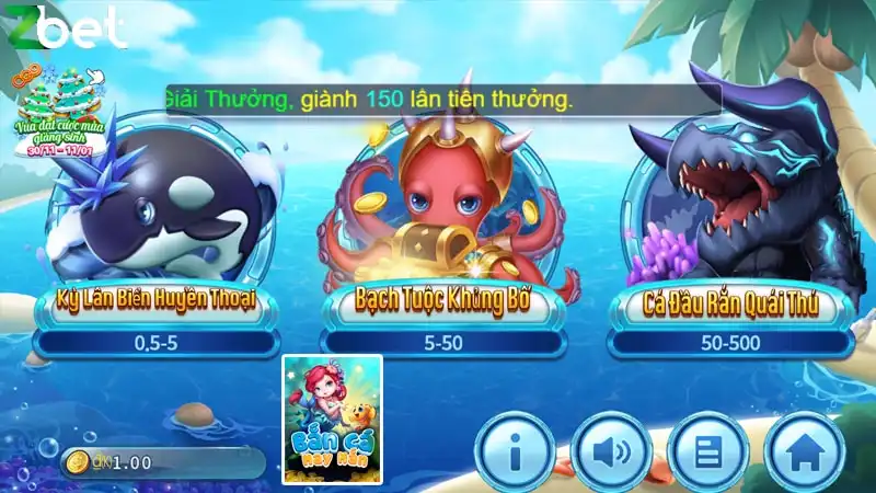Bắn cá may mắn có nhiều phần thưởng mỗi ngày